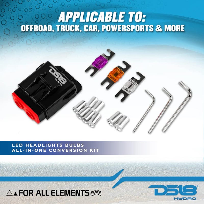 DS18 Hydro MFH4 - Marine Fuse Holder 4 AWG, Waterproof, Red Silicone Sheat, Included Brass Accessories - Image 3